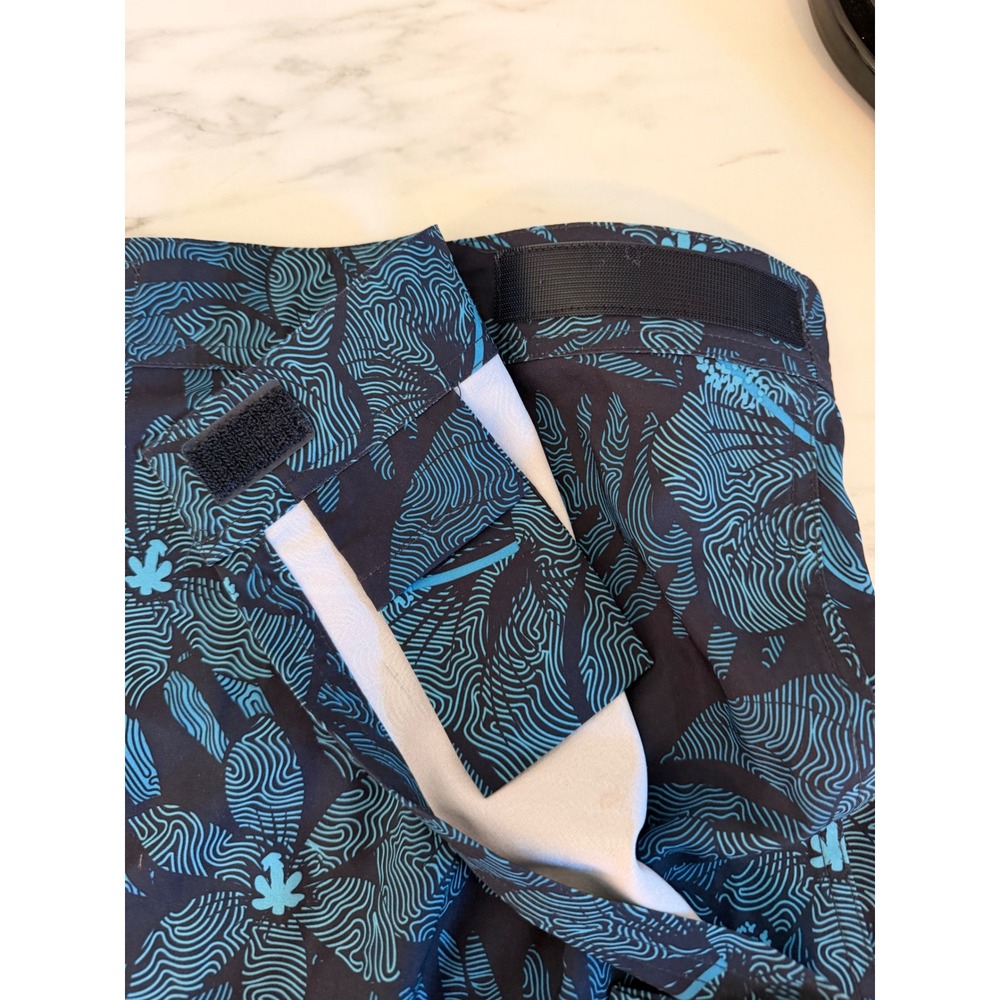 RipSkirt Hawaii Women Small Navy Turquoise Tropical Hibiscus Wrap Skirt RN142231 - Picture 7 of 9